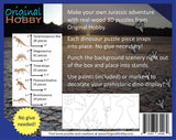 Original Hobby Dinosaur 3D Puzzles (Set of 5 Includes Tyrannosaurus Rex, Stegosaurus, Triceratops, Parasaurolophus, Brontosaurus) with Punchout Scenery and Paints