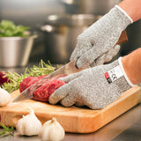 Cut Resistant Gloves - Gray, High Performance Level 5 Protection, Food Grade