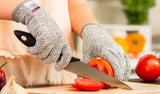 Cut Resistant Gloves - Gray, High Performance Level 5 Protection, Food Grade