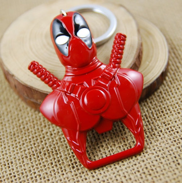 Red Deadpool Keychain Bottle Opener