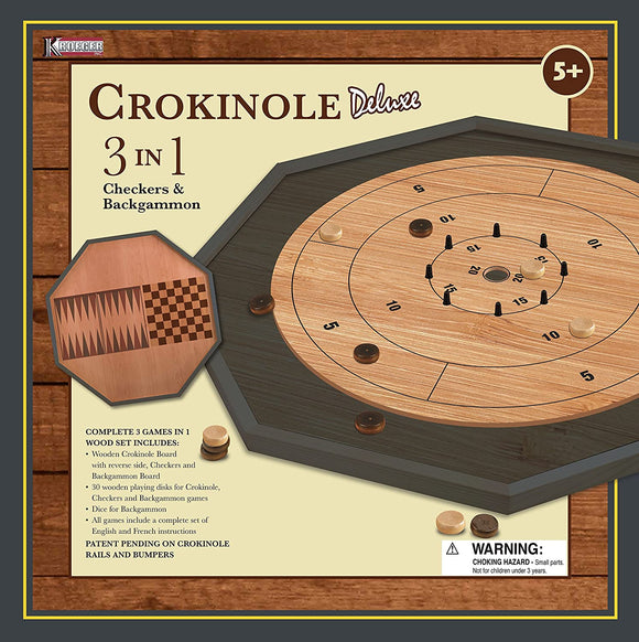 Kroeger Crokinole Deluxe 3-in-1