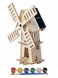 Original Hobby Wood Craft 3D Puzzle (2-Pack Solar-Powered Windmill and Watermill)