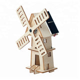 Original Hobby Wood Craft 3D Puzzle (Solar-Powered Windmill) with 5 Paints
